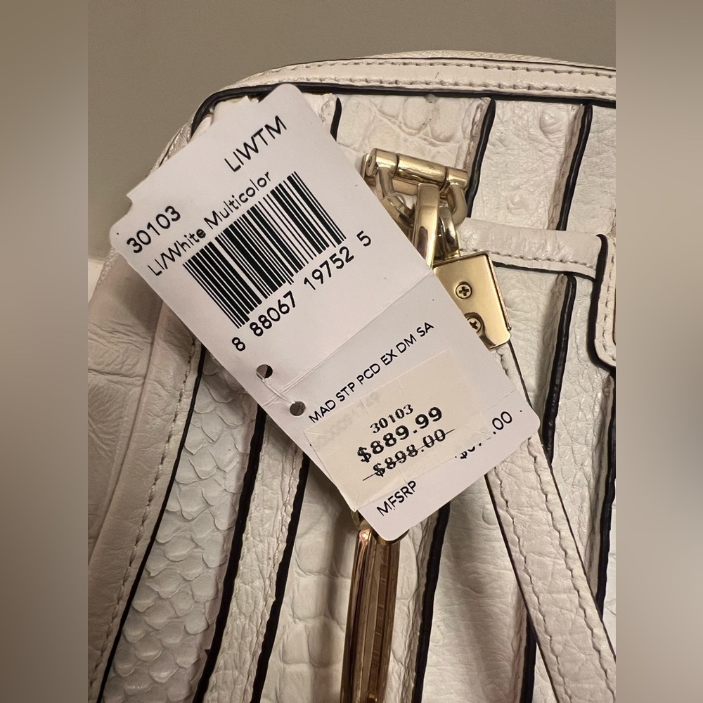 Rare Find- NWT Coach Madison Domed Satchel in Exotic Stripe Leather - Picture 11 of 13